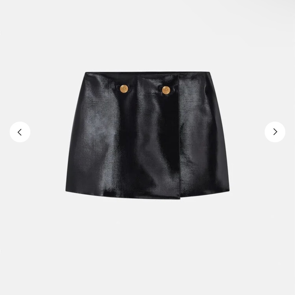 VERSACE COATED WOOL WRAP SKIRT
